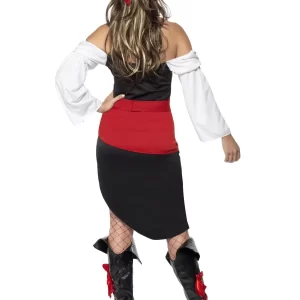 Caribbean Sassy Pirate Wench Ladies Fancy Dress Costume - Image 3