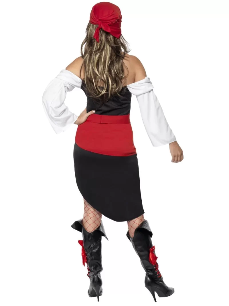 Caribbean Sassy Pirate Wench Ladies Fancy Dress Costume - Image 3
