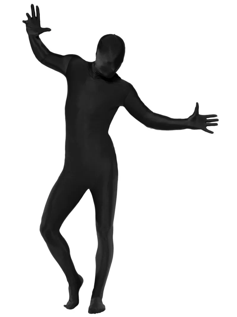Second Skin Black Bodysuit Fancy Dress Costume