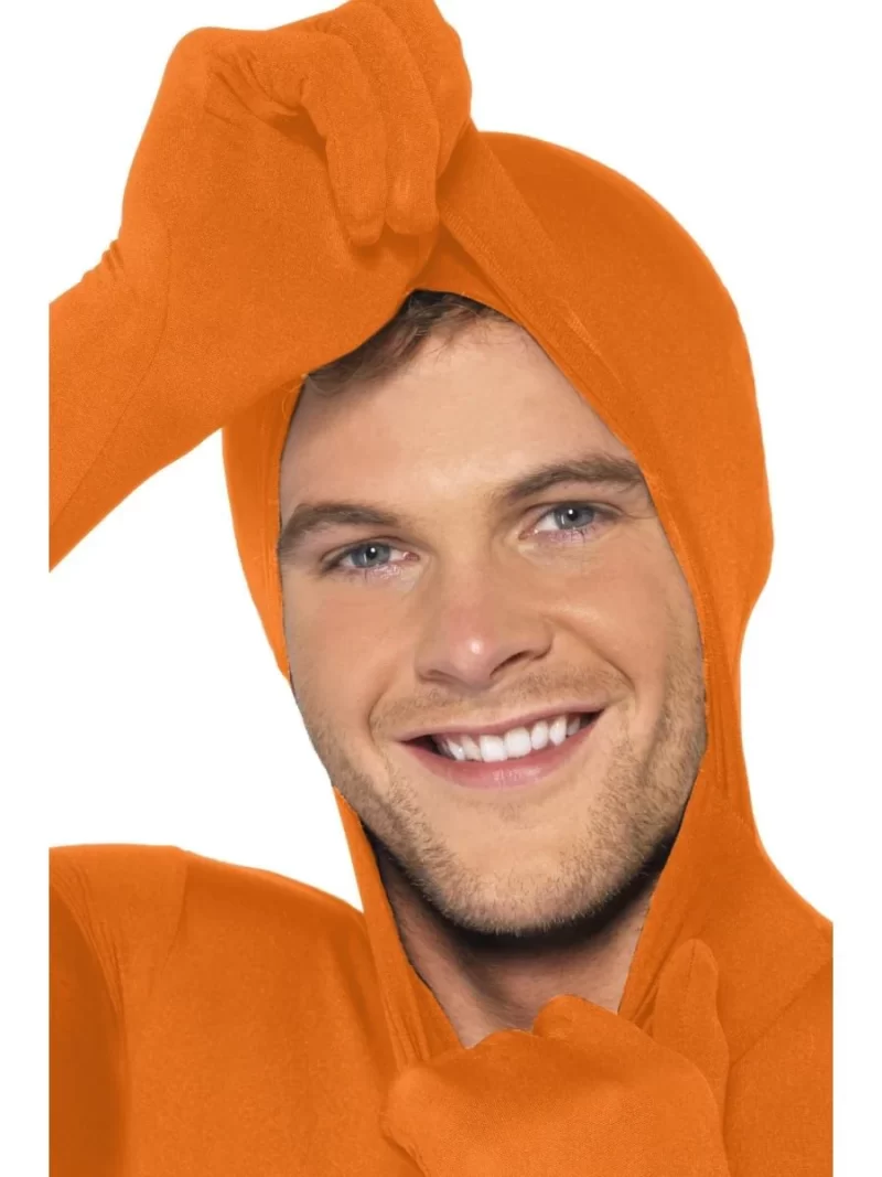 Second Skin Orange Bodysuit Fancy Dress Costume - Image 3