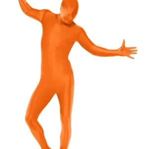 Second Skin Orange Bodysuit Fancy Dress Costume