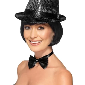 Sequin Trilby Hat Black - Image 2