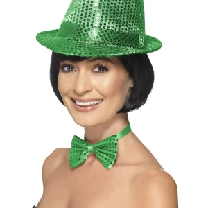Sequin Trilby Hat Green