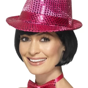 Sequin Trilby Hat Pink