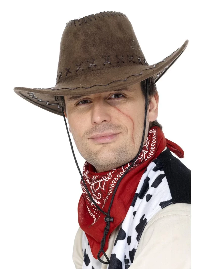 Brown Suede Look Cowboy Hat