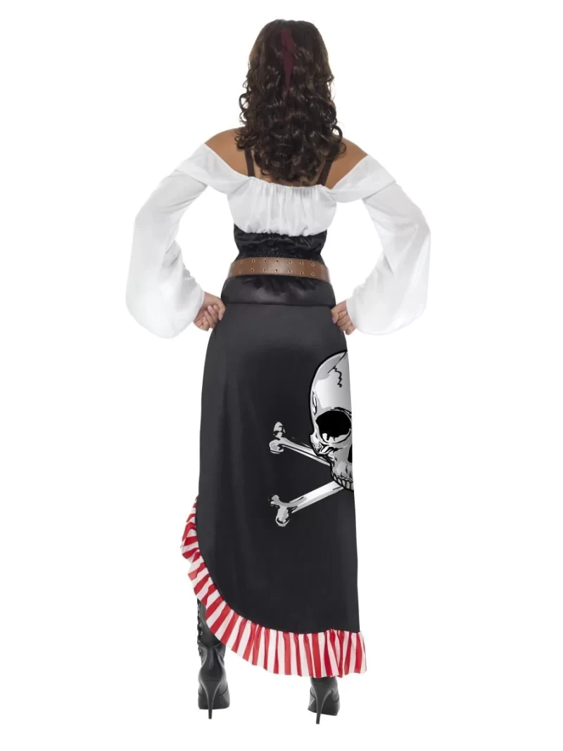 Sultry Pirate Skull Swashbuckler Ladies Fancy Dress Costume - Image 3