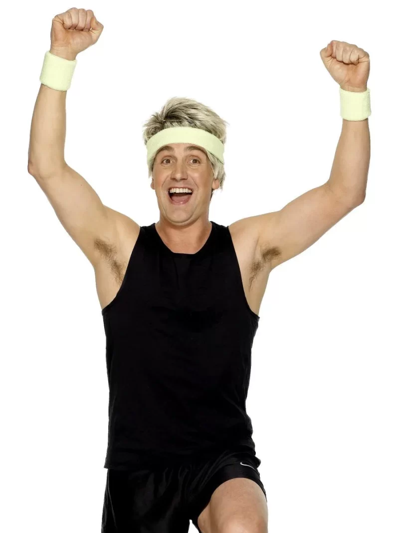 80's Yellow Sweatbands Set