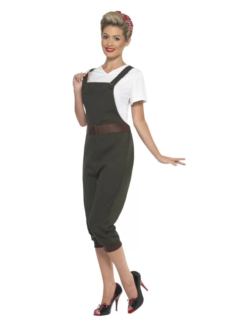 WW2 Land Girl Worker Ladies Fancy Dress Costume - Image 2