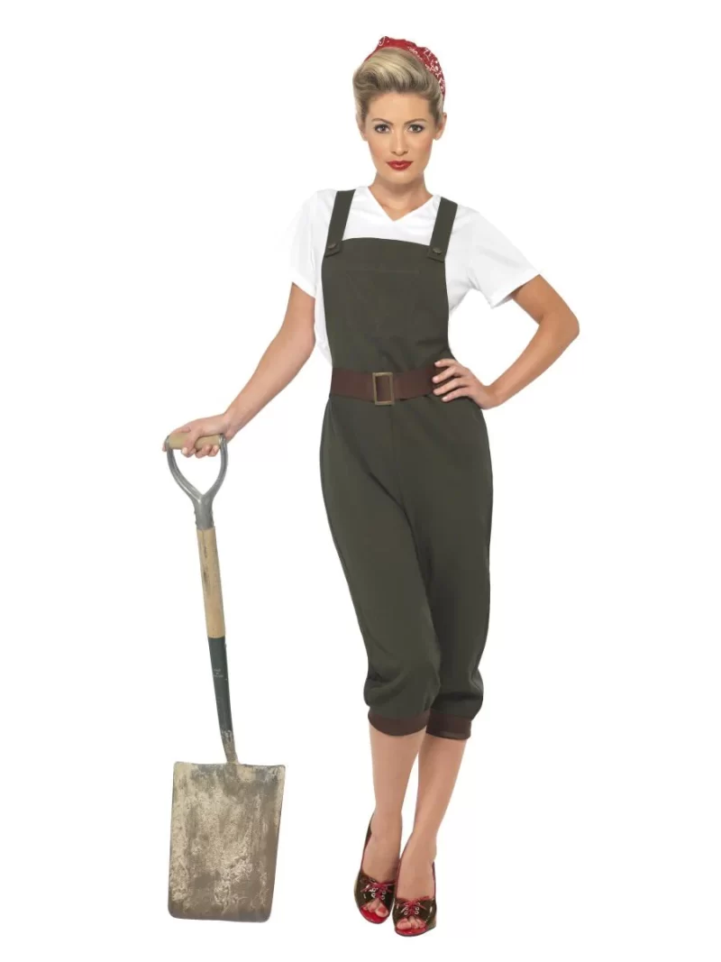 WW2 Land Girl Worker Ladies Fancy Dress Costume