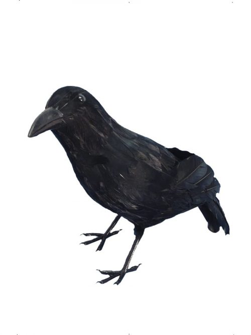 Feathered Crow Halloween Decoration