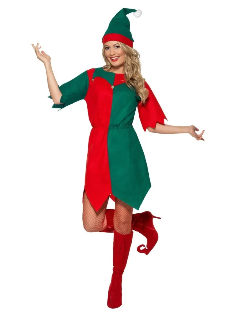 Elf Budget Ladies Christmas Fancy Dress Costume - Image 2