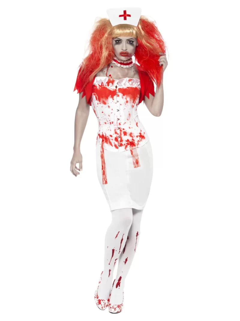 Sexy Blood Drip Nurse Ladies Halloween Fancy Dress Costume