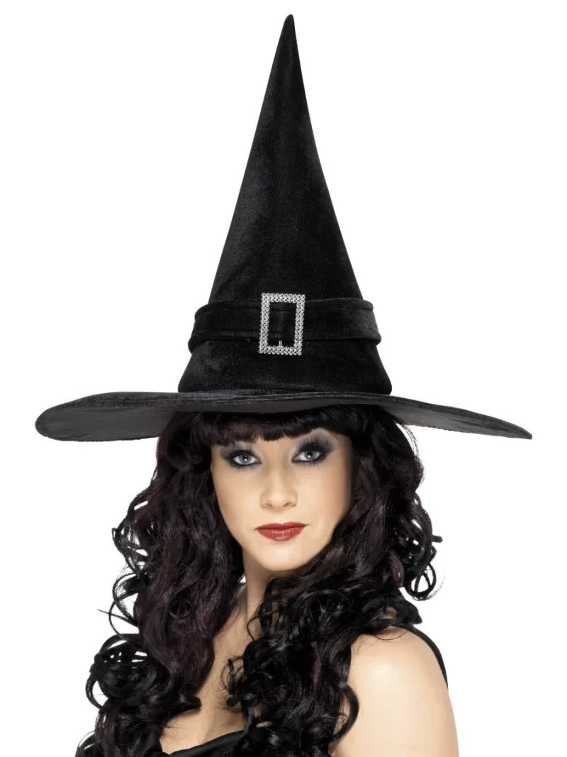Witch's Hat Black with Diamante Buckle