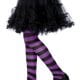 Purple & Black Striped Tights 8-12 Years