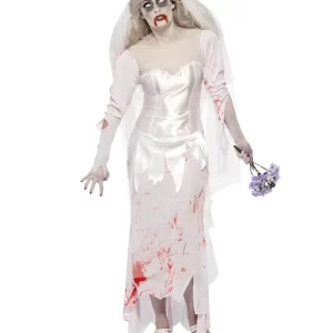Till Death Do Us Part Zombie Bride Ladies Halloween Fancy Dress - Image 2