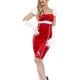 Pin Up Miss Santa Ladies Christmas Fancy Dress Costume (DISC)