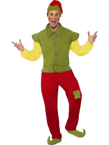 Elf Men's Christmas Fancy Dress Costume (NEW)