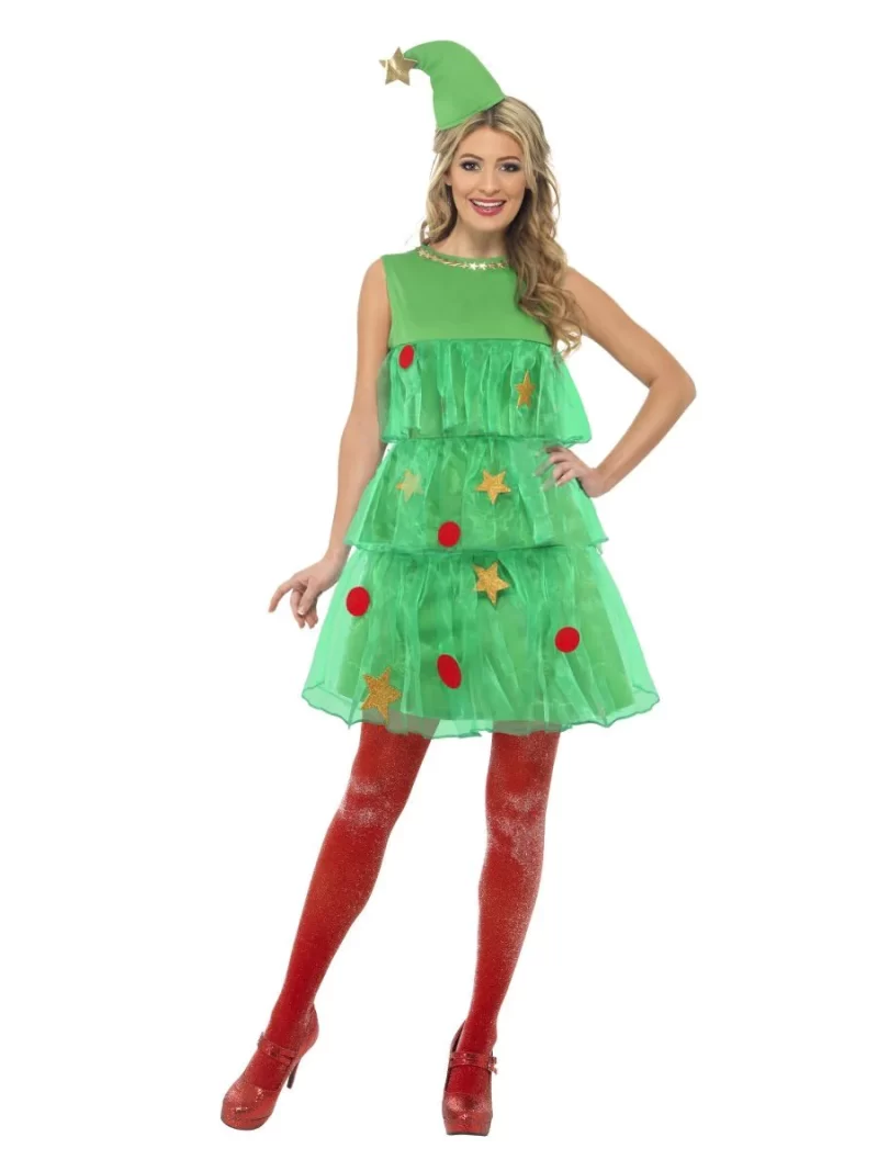 Christmas Tree Tutu Ladies Christmas Fancy Dress Costume