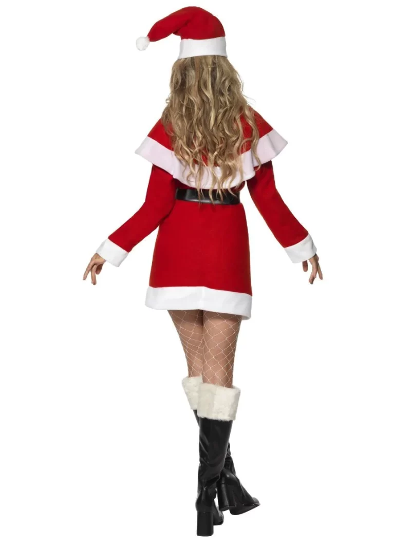 Miss Santa Fleece Ladies Christmas Fancy Dress Costume - Image 2