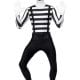 Mime Second Skin Halloween Men's Fancy Dress Costume