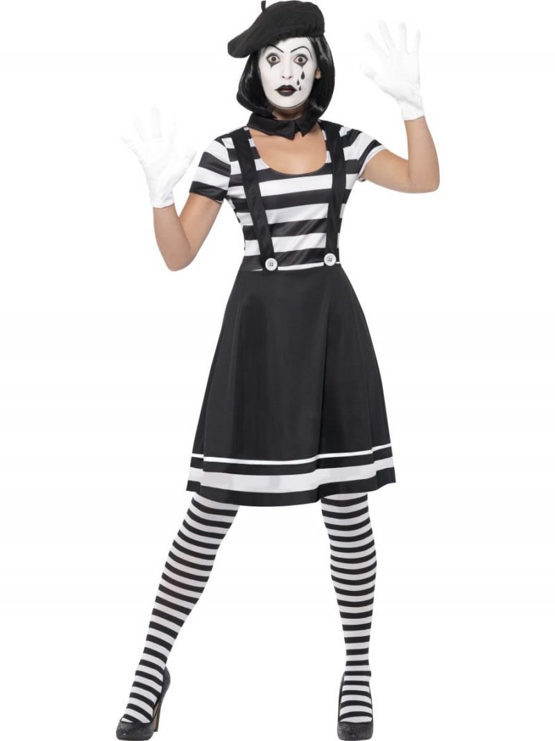 Mime Artist Ladies Fancy Dress Costume