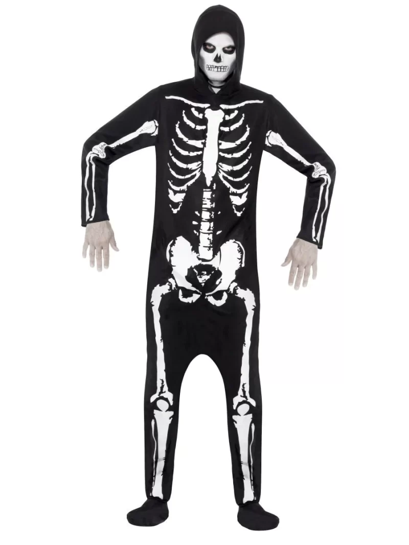 Skeleton Onesie Halloween Men's Fancy Dress Costume