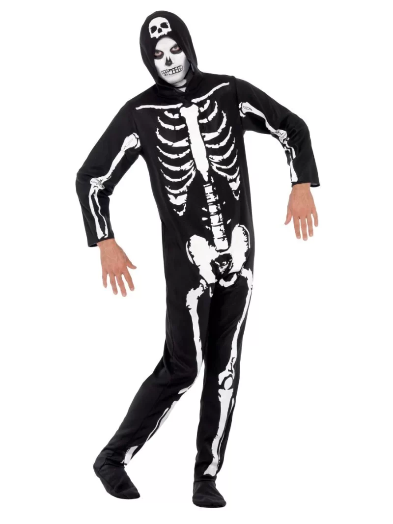 Skeleton Onesie Halloween Men's Fancy Dress Costume - Image 2