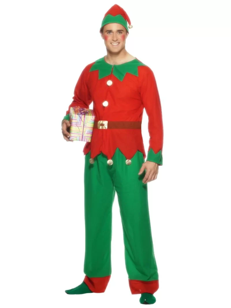 Elf Budget Men's Christmas Fancy Dress Costume