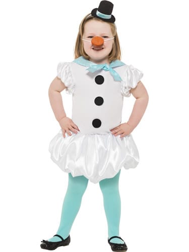 Puffball Snowgirl Children's Christmas Fancy Dress Costume