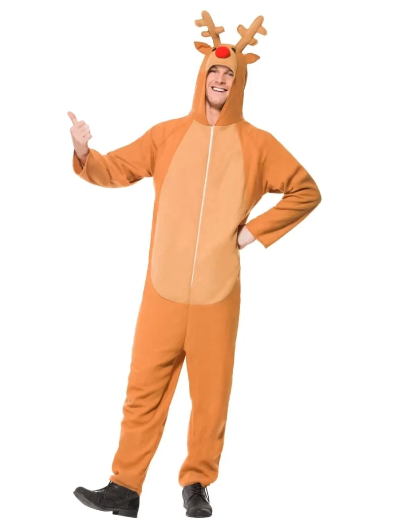 Reindeer Onesie Mens Christmas Fancy Dress Costume