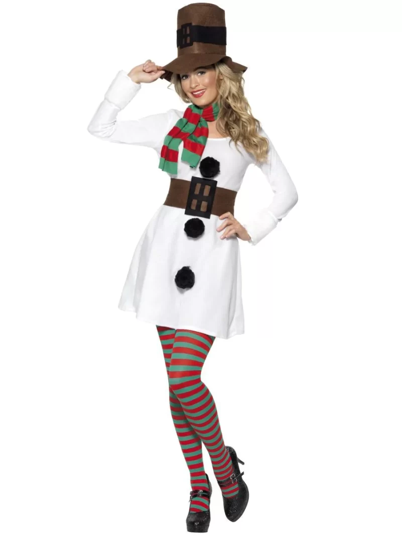 Miss Snowman Ladies Christmas Fancy Dress Costume
