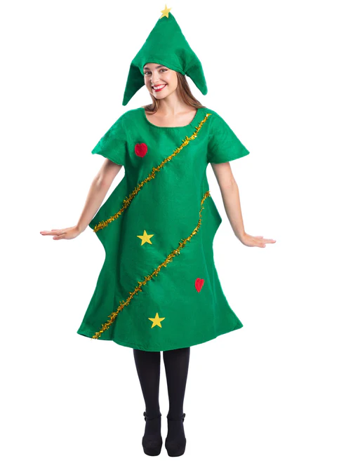 Christmas Tree Ladies Christmas Fancy Dress Costume