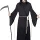 Grim Reaper Hooded Robe Halloween Mens Fancy Dress Costume