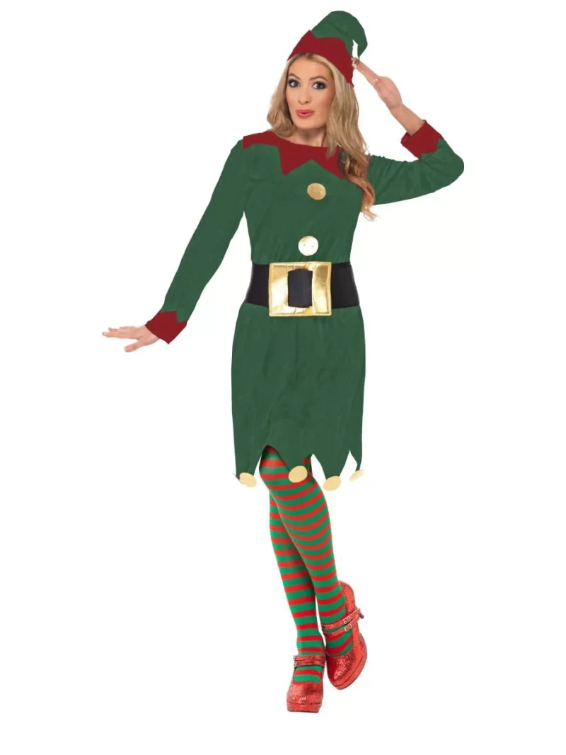 Elf Ladies Christmas Fancy Dress Costume - Image 2
