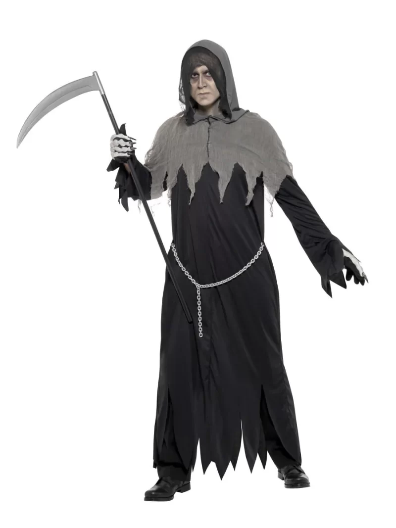 Grim Reaper Mens Halloween Fancy Dress Costume - Image 2