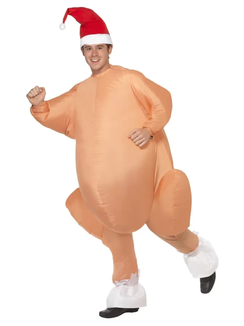 Inflatable Christmas Turkey Mens Fancy Dress Costume