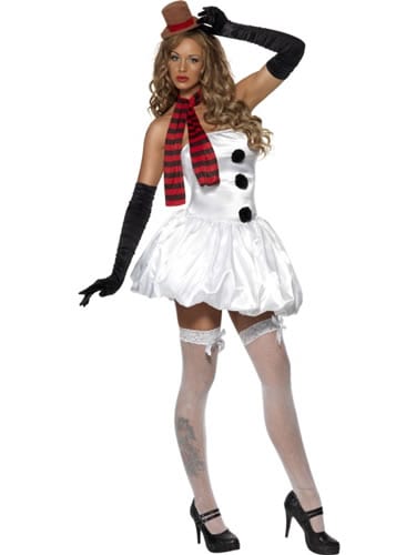 Fever Sexy Snowman Ladies Christmas Fancy Dress Costume (DISC)