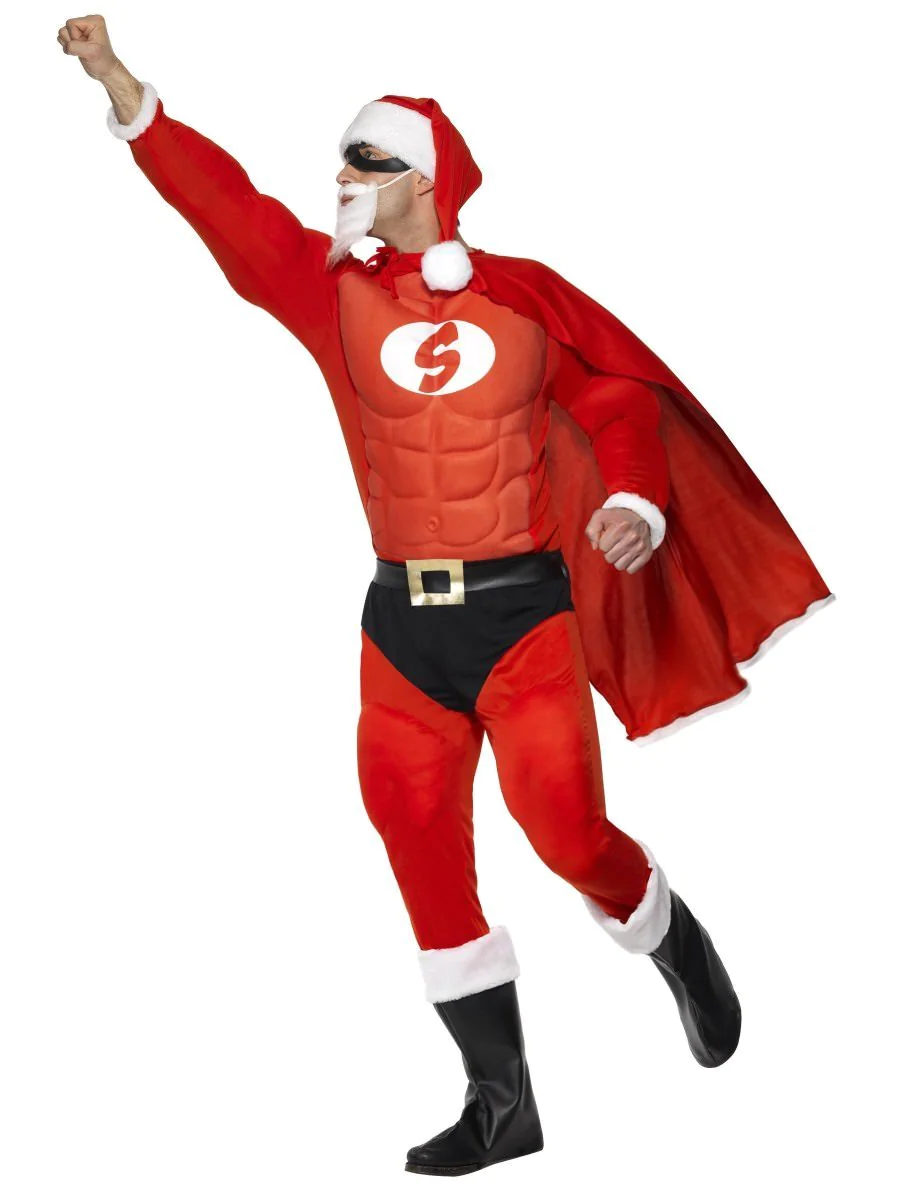 Super Fit Santa Mens Christmas Fancy Dress Costume
