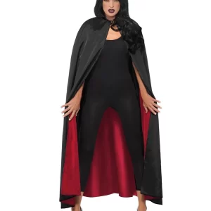Deluxe Reversible Vampire/Devil Red Black Cape - Image 2