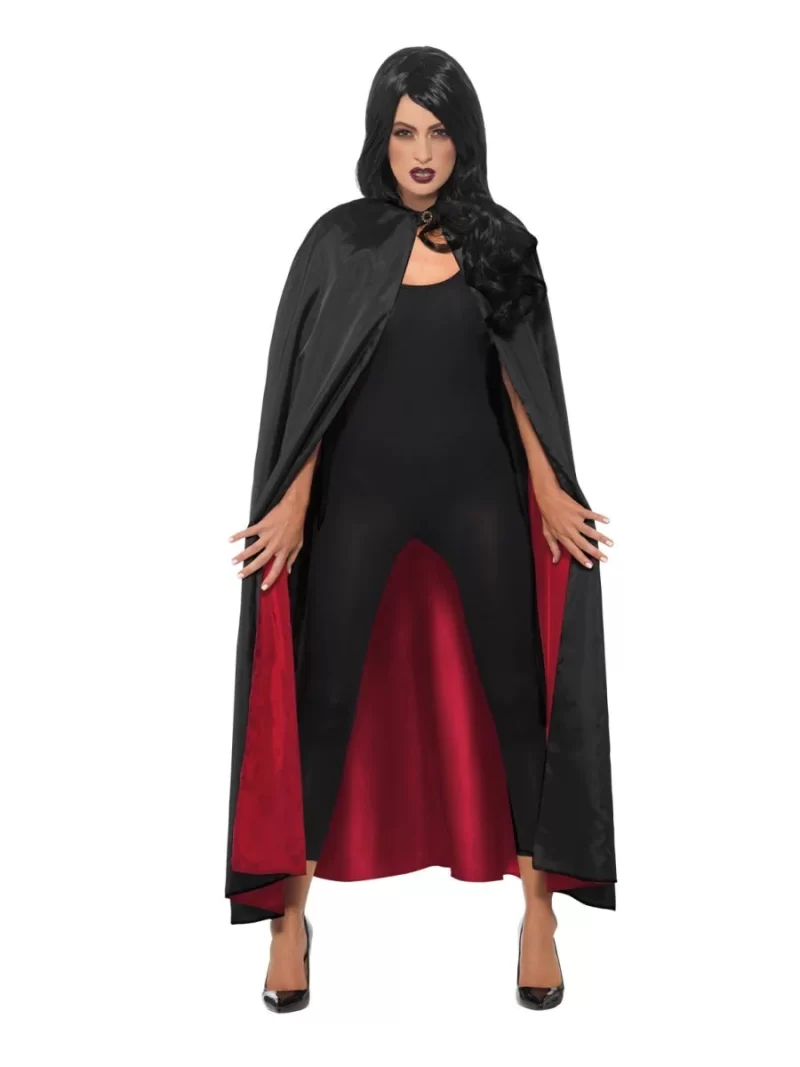 Deluxe Reversible Vampire/Devil Red Black Cape - Image 2