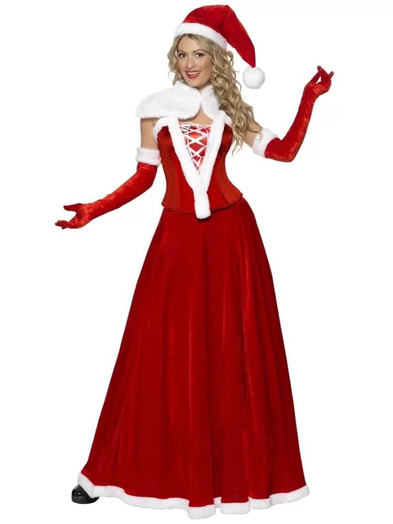 Mrs Santa Luxury Long Length Ladies Christmas Fancy Dress Costume