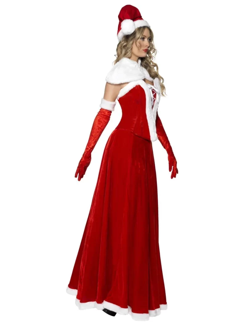 Mrs Santa Luxury Long Length Ladies Christmas Fancy Dress Costume - Image 3