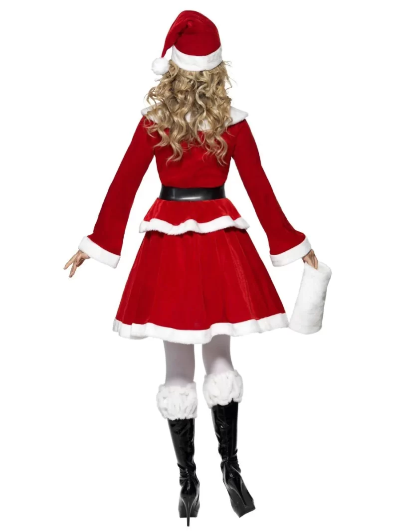 Miss Santa with Muff Ladies Christmas Fancy Dress Costume - Image 3