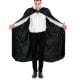 Black Velour Hooded Cape Halloween Fancy Dress Costume
