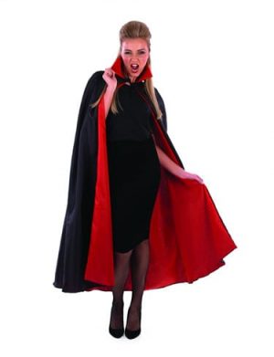 Black/Red Vampire Cape Halloween Fancy Dress Costume