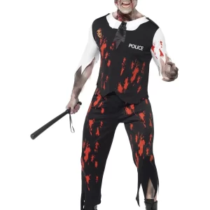 Zombie Alley Policeman Men's Halloween Fancy Dress Costume