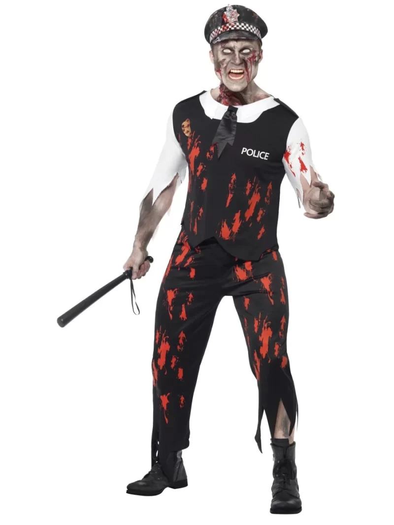 Zombie Alley Policeman Men's Halloween Fancy Dress Costume