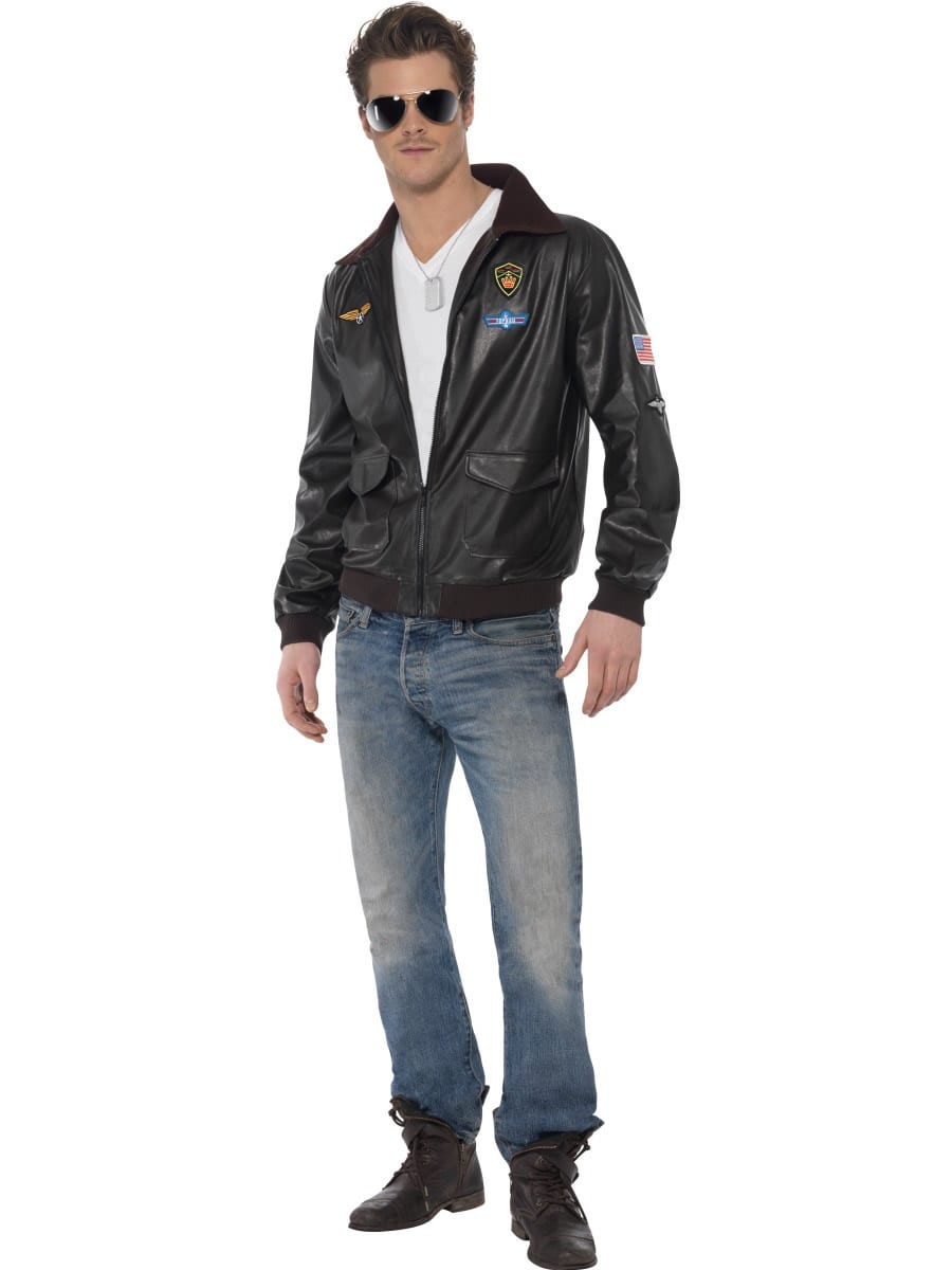 Top Gun Bomber Jacket Men's Fancy Dress Costume