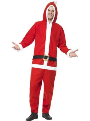 Santa Onesie Mens Christmas Fancy Dress Costume