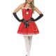 Pom Pom Santa Ladies Christmas Fancy Dress Costume